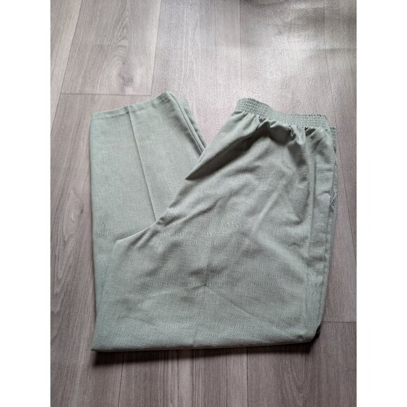 vtg Season Ticket Womens Relaxed Fit Sage Green Pants W/ Elastic Waistband 20w - Picture 1 of 5